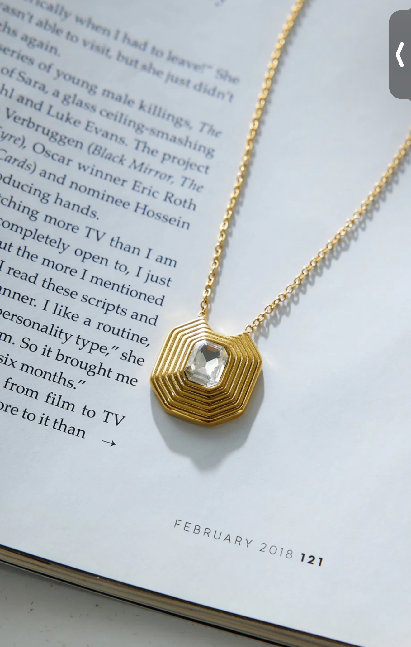 Crystal Hexagon Pendant